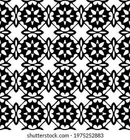 Geometric vector pattern with triangular elements. abstract ornament for wallpapers and backgrounds. Black and white colors.