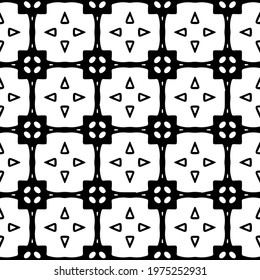  Geometric vector pattern with triangular elements. abstract ornament for wallpapers and backgrounds. Black and white colors.