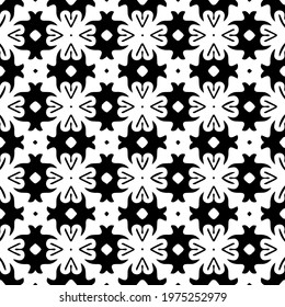  Geometric vector pattern with triangular elements. abstract ornament for wallpapers and backgrounds. Black and white colors.