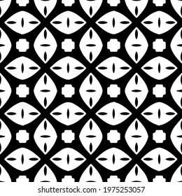  Geometric vector pattern with triangular elements. abstract ornament for wallpapers and backgrounds. Black and white colors.