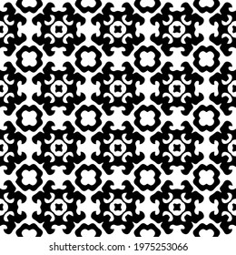  Geometric vector pattern with triangular elements. abstract ornament for wallpapers and backgrounds. Black and white colors.