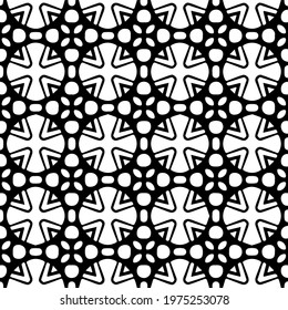  Geometric vector pattern with triangular elements. abstract ornament for wallpapers and backgrounds. Black and white colors.