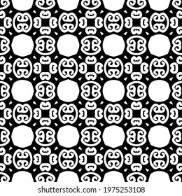  Geometric vector pattern with triangular elements. abstract ornament for wallpapers and backgrounds. Black and white colors.