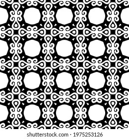 Geometric vector pattern with triangular elements. abstract ornament for wallpapers and backgrounds. Black and white colors.