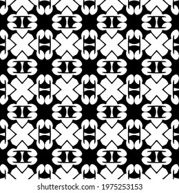  Geometric vector pattern with triangular elements. abstract ornament for wallpapers and backgrounds. Black and white colors.