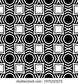  Geometric vector pattern with triangular elements. abstract ornament for wallpapers and backgrounds. Black and white colors.