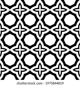  Geometric vector pattern with triangular elements. abstract ornament for wallpapers and backgrounds. Black and white colors.