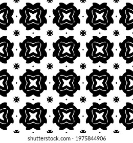  Geometric vector pattern with triangular elements. abstract ornament for wallpapers and backgrounds. Black and white colors.