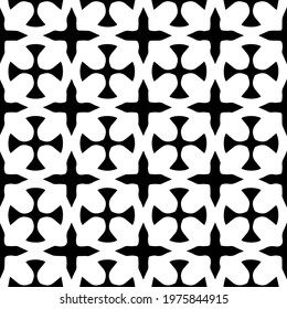  Geometric vector pattern with triangular elements. abstract ornament for wallpapers and backgrounds. Black and white colors.