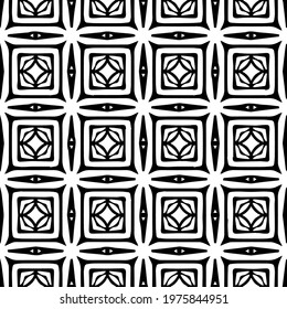  Geometric vector pattern with triangular elements. abstract ornament for wallpapers and backgrounds. Black and white colors.