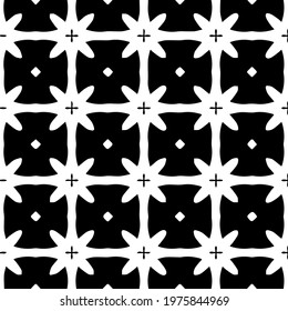  Geometric vector pattern with triangular elements. abstract ornament for wallpapers and backgrounds. Black and white colors.