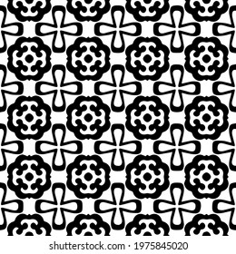  Geometric vector pattern with triangular elements. abstract ornament for wallpapers and backgrounds. Black and white colors.
