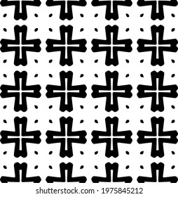  Geometric vector pattern with triangular elements. abstract ornament for wallpapers and backgrounds. Black and white colors.