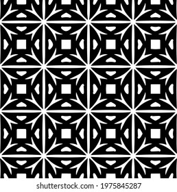  Geometric vector pattern with triangular elements. abstract ornament for wallpapers and backgrounds. Black and white colors.