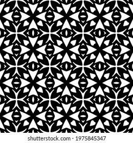  Geometric vector pattern with triangular elements. abstract ornament for wallpapers and backgrounds. Black and white colors.
