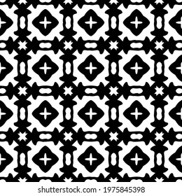  Geometric vector pattern with triangular elements. abstract ornament for wallpapers and backgrounds. Black and white colors.