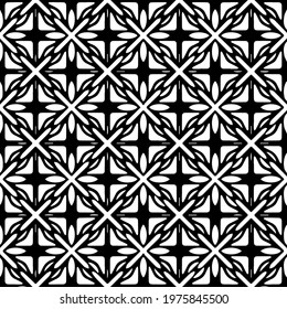  Geometric vector pattern with triangular elements. abstract ornament for wallpapers and backgrounds. Black and white colors.