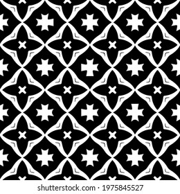  Geometric vector pattern with triangular elements. abstract ornament for wallpapers and backgrounds. Black and white colors.