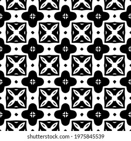  Geometric vector pattern with triangular elements. abstract ornament for wallpapers and backgrounds. Black and white colors.