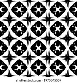  Geometric vector pattern with triangular elements. abstract ornament for wallpapers and backgrounds. Black and white colors.