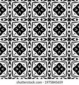  Geometric vector pattern with triangular elements. abstract ornament for wallpapers and backgrounds. Black and white colors.