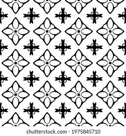  Geometric vector pattern with triangular elements. abstract ornament for wallpapers and backgrounds. Black and white colors.