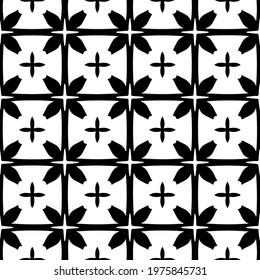  Geometric vector pattern with triangular elements. abstract ornament for wallpapers and backgrounds. Black and white colors.