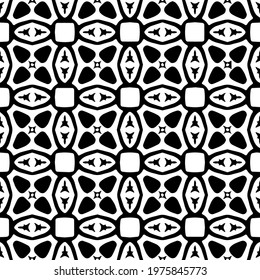  Geometric vector pattern with triangular elements. abstract ornament for wallpapers and backgrounds. Black and white colors.