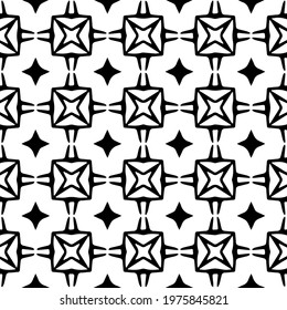  Geometric vector pattern with triangular elements. abstract ornament for wallpapers and backgrounds. Black and white colors.