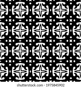  Geometric vector pattern with triangular elements. abstract ornament for wallpapers and backgrounds. Black and white colors.