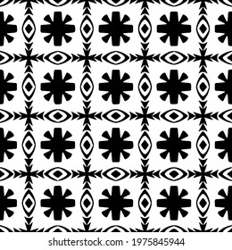  Geometric vector pattern with triangular elements. abstract ornament for wallpapers and backgrounds. Black and white colors.