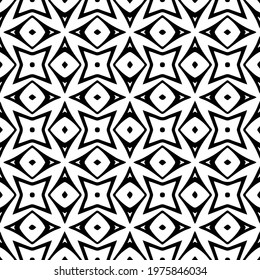  Geometric vector pattern with triangular elements. abstract ornament for wallpapers and backgrounds. Black and white colors.