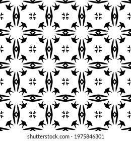  Geometric vector pattern with triangular elements. abstract ornament for wallpapers and backgrounds. Black and white colors.