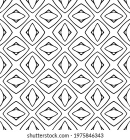 Geometric vector pattern with triangular elements. abstract ornament for wallpapers and backgrounds. Black and white colors.