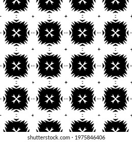  Geometric vector pattern with triangular elements. abstract ornament for wallpapers and backgrounds. Black and white colors.