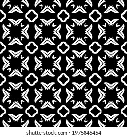  Geometric vector pattern with triangular elements. abstract ornament for wallpapers and backgrounds. Black and white colors.