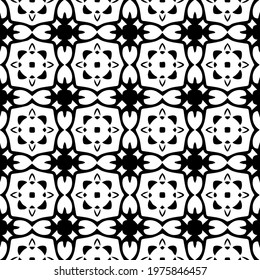  Geometric vector pattern with triangular elements. abstract ornament for wallpapers and backgrounds. Black and white colors.