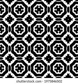  Geometric vector pattern with triangular elements. abstract ornament for wallpapers and backgrounds. Black and white colors.