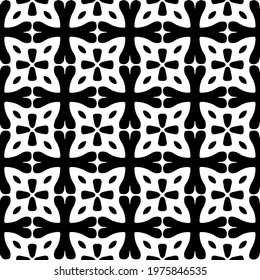  Geometric vector pattern with triangular elements. abstract ornament for wallpapers and backgrounds. Black and white colors.