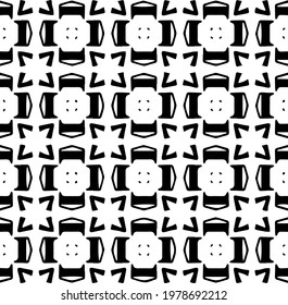  Geometric vector pattern with triangular elements. abstract picture for wallpapers and backgrounds. Black and white ornament.
