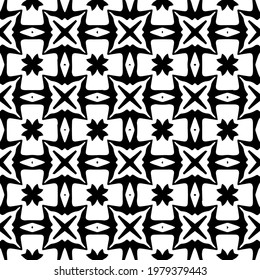 
Geometric vector pattern with triangular elements. abstract picture for wallpapers and backgrounds. Black and white ornament.
