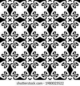 Geometric vector pattern with triangular elements. abstract picture for wallpapers and backgrounds. Black and white ornament.