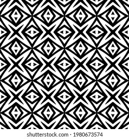 Geometric vector pattern with triangular elements. abstract picture for wallpapers and backgrounds. Black and white ornament.