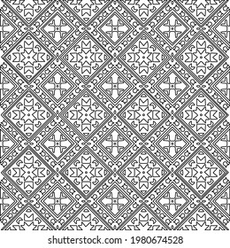 Geometric vector pattern with triangular elements. abstract picture for wallpapers and backgrounds. Black and white ornament.