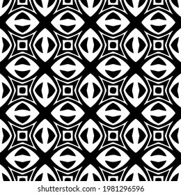 Geometric vector pattern with triangular elements. abstract picture for wallpapers and backgrounds. Black and white ornament.