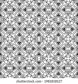 Geometric vector pattern with triangular elements. abstract picture for wallpapers and backgrounds. Black and white ornament.