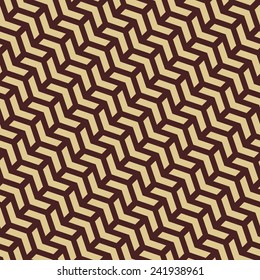 Geometric vector pattern with triangular elements. Seamless golden abstract ornament for wallpapers and backgrounds
