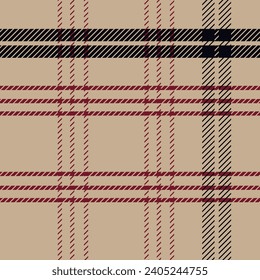 Geometric vector pattern. Warm brown plaid plaid of warm colors for gift paper, textiles. For the design.
