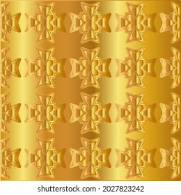 Geometric vector pattern with yellow and white gradient. gold ornament for wallpapers and backgrounds.