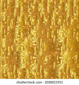 Geometric vector pattern with yellow and white gradient. gold ornament for wallpapers and backgrounds.
